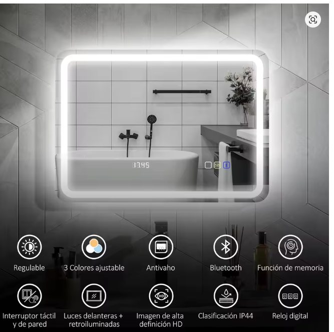 Miroir LED LUMIRA installé dans une salle de bain